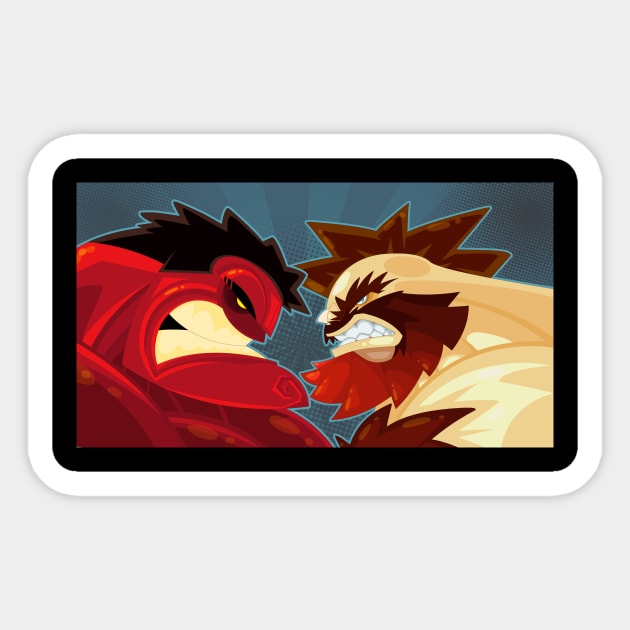 Red Hulk vs Zangief Sticker by vancamelot